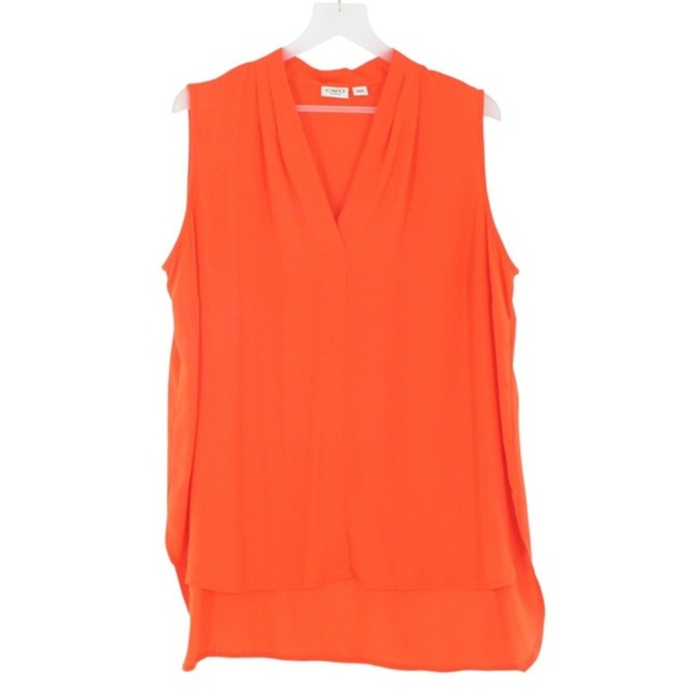 Cato Woman Sleeveless Blouse V-Neck High-Low Hem 18/20W Orange